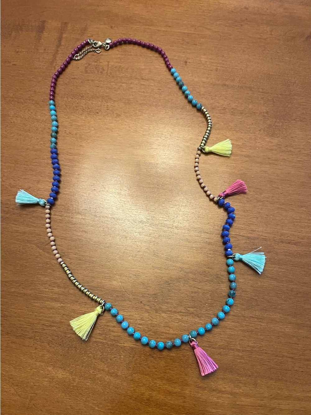 J. Crew Beaded Tassel Necklace